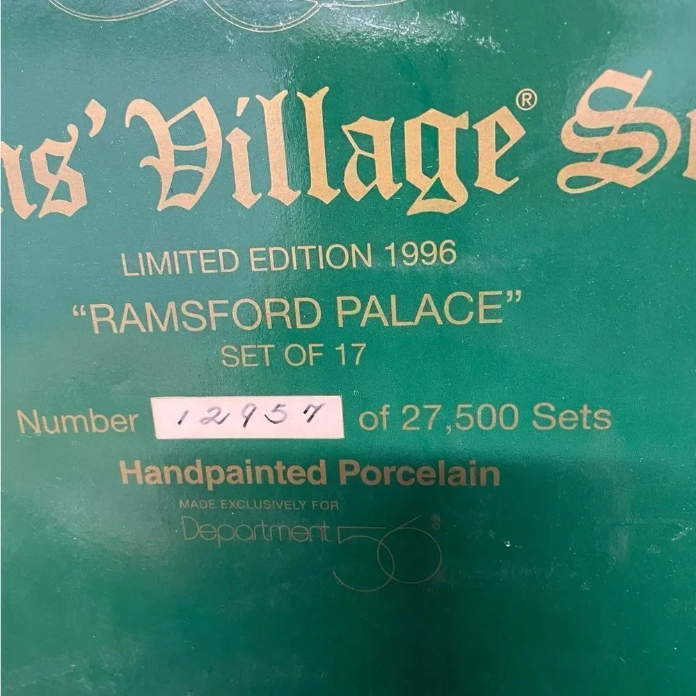 RAMSFORD‎ PALACE BY DEPT 56, NUMBERED LIMITED EDITION
